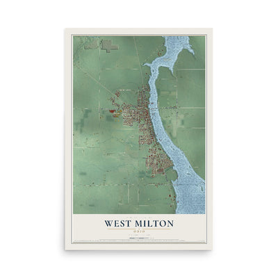 Map of West Milton, Ohio, 12 x 18 inch unframed archival matte print