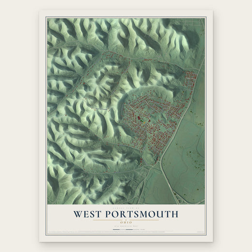 West Portsmouth, Ohio map print, the full design