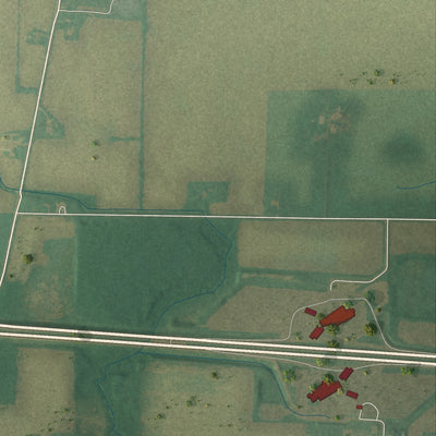 Second close-up of the map of West Unity, Ohio print showing more streets and buildings