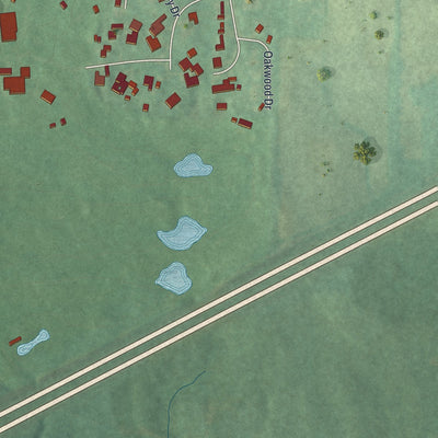Second close-up of the map of Westfield Center, Ohio print showing more streets and buildings