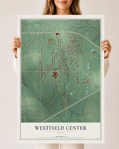 Map of Westfield Center, Ohio, 24 x 36 inch unframed archival matte print