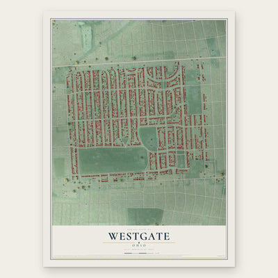 Westgate, Ohio map print, the full design
