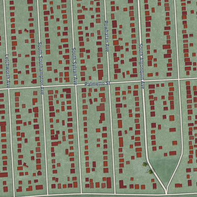 Close-up of the map of Westgate, Ohio print showing street and building detail