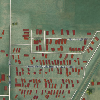 Second close-up of the map of Weston, Ohio print showing more streets and buildings