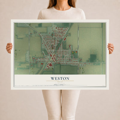 Map of Weston, Ohio, 24 x 36 inch unframed archival matte print