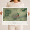 Map of Wharton, Ohio, 12 x 18 inch unframed archival matte print
