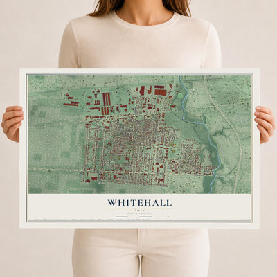 Map of Whitehall, Ohio, 12 x 18 inch unframed archival matte print