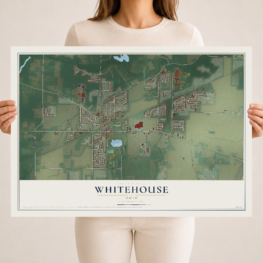 Map of Whitehouse, Ohio, 18 x 24 inch unframed archival matte print
