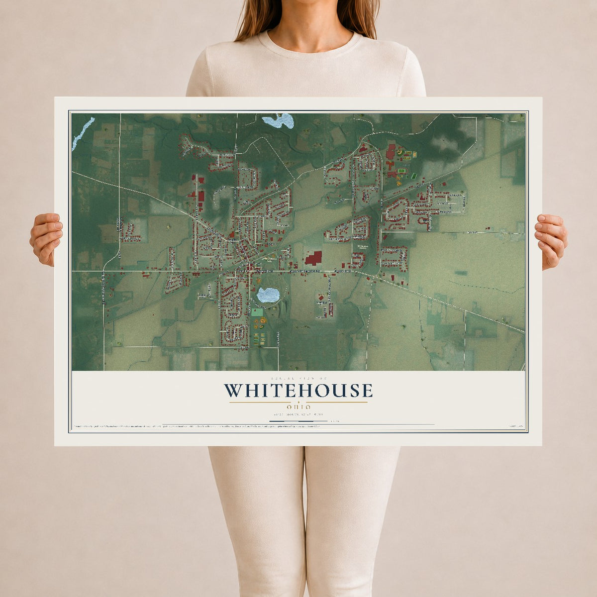 Map of Whitehouse, Ohio, 24 x 36 inch unframed archival matte print