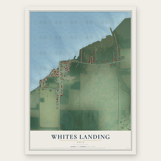 Whites Landing, Ohio map print, the full design