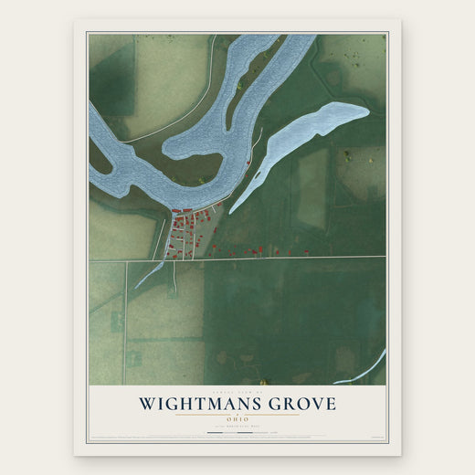 Wightmans Grove, Ohio map print, the full design