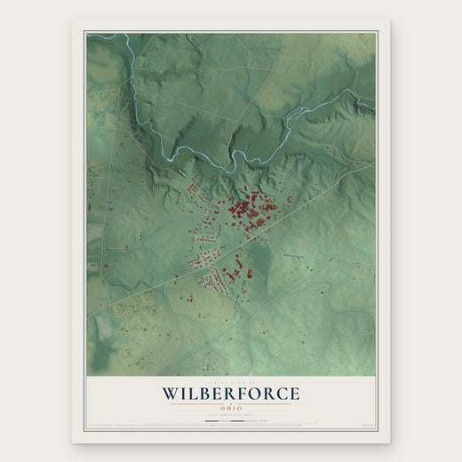 Wilberforce, Ohio map print, the full design