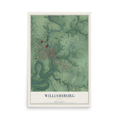 Map of Williamsburg, Ohio, 12 x 18 inch unframed archival matte print