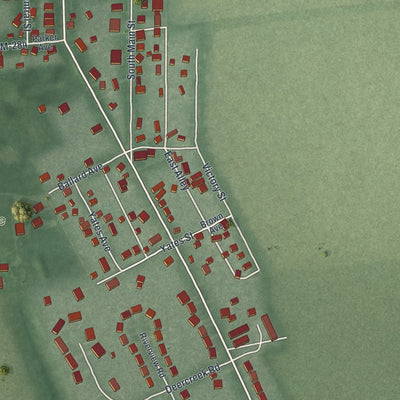 Second close-up of the map of Williamsport, Ohio print showing more streets and buildings