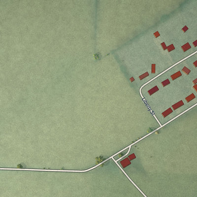 Second close-up of the map of Willshire, Ohio print showing more streets and buildings