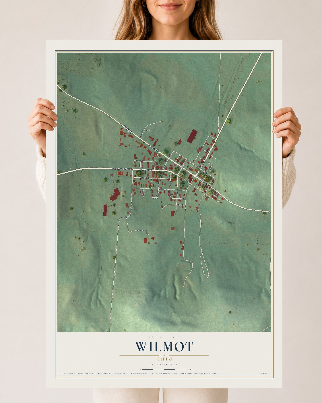 Map of Wilmot, Ohio, 24 x 36 inch unframed archival matte print