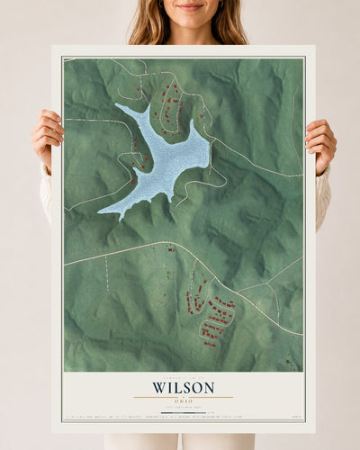 Map of Wilson, Ohio, 24 x 36 inch unframed archival matte print