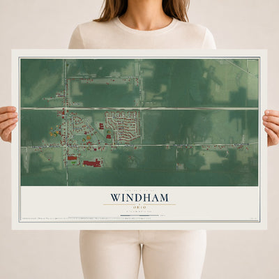 Map of Windham, Ohio, 18 x 24 inch unframed archival matte print