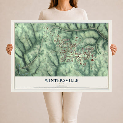 Map of Wintersville, Ohio, 24 x 36 inch unframed archival matte print