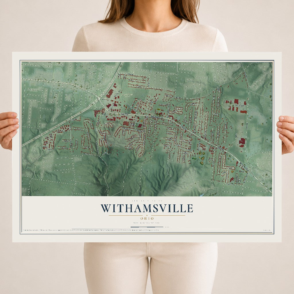 Map of Withamsville, Ohio, 18 x 24 inch unframed archival matte print