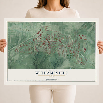 Map of Withamsville, Ohio, 18 x 24 inch unframed archival matte print