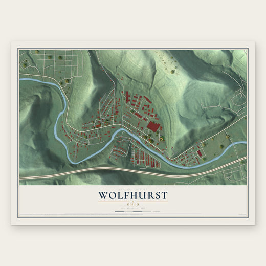 Wolfhurst, Ohio map print, the full design
