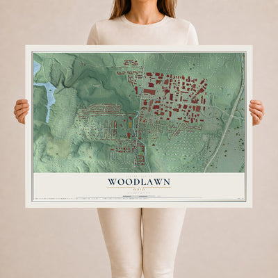 Map of Woodlawn, Ohio, 24 x 36 inch unframed archival matte print