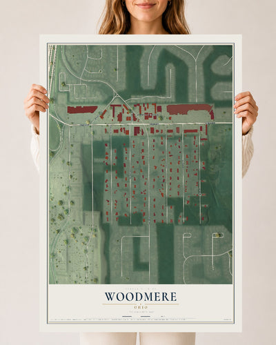Map of Woodmere, Ohio, 24 x 36 inch unframed archival matte print