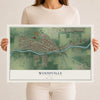 Map of Woodville, Ohio, 12 x 18 inch unframed archival matte print