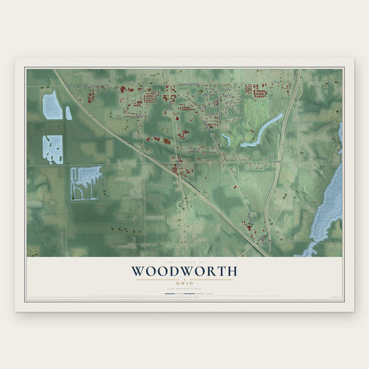 Woodworth, Ohio map print, the full design