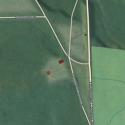 Second close-up of the map of Yankee Lake, Ohio print showing more streets and buildings