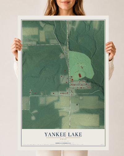 Map of Yankee Lake, Ohio, 24 x 36 inch unframed archival matte print