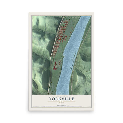 Map of Yorkville, Ohio, 12 x 18 inch unframed archival matte print