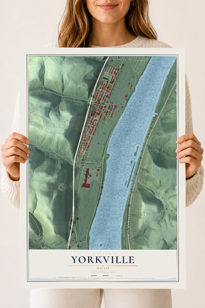 Map of Yorkville, Ohio, 18 x 24 inch unframed archival matte print