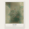 Adams, Oklahoma map print, the full design