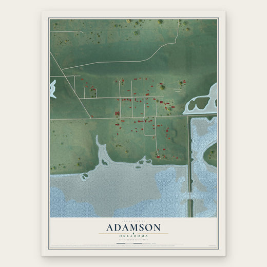 Adamson, Oklahoma map print, the full design