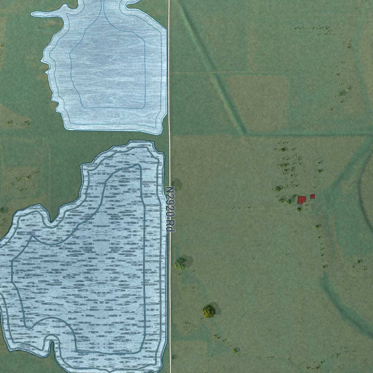 Second close-up of the map of Alex, Oklahoma print showing more streets and buildings