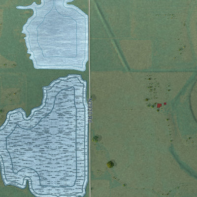 Second close-up of the map of Alex, Oklahoma print showing more streets and buildings