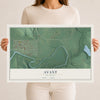 Map of Avant, Oklahoma, 12 x 18 inch unframed archival matte print