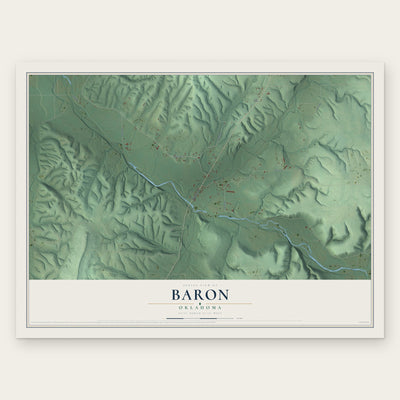 Baron, Oklahoma map print, the full design