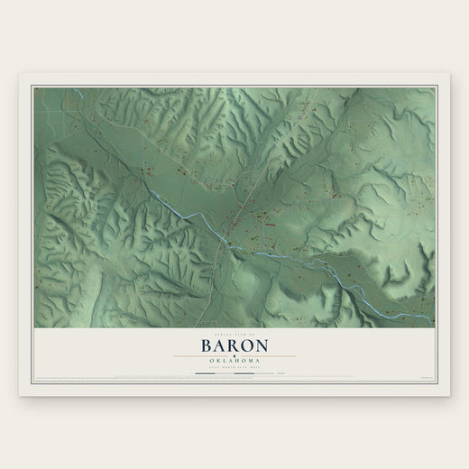 Baron, Oklahoma map print, the full design
