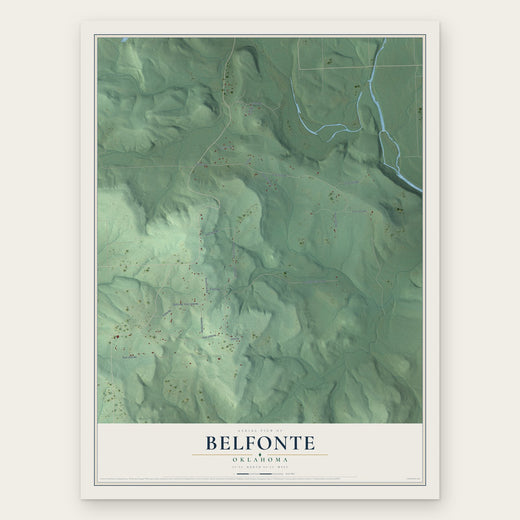 Belfonte, Oklahoma map print, the full design