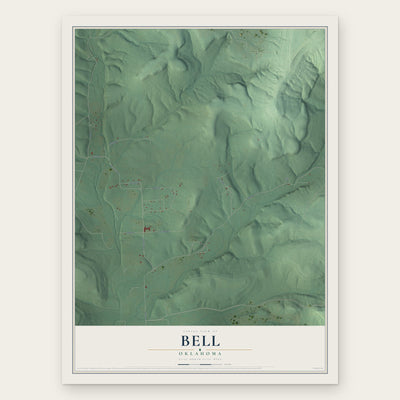 Bell, Oklahoma map print, the full design