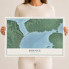 Map of Bernice, Oklahoma, 12 x 18 inch unframed archival matte print