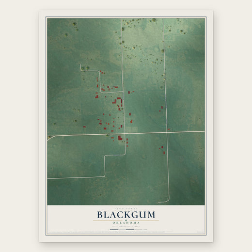 Blackgum, Oklahoma map print, the full design