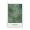 Map of Bluejacket, Oklahoma, 12 x 18 inch unframed archival matte print