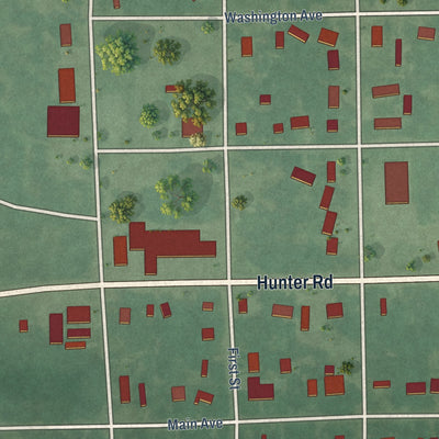 Second close-up of the map of Boswell, Oklahoma print showing more streets and buildings