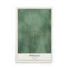 Map of Bowlegs, Oklahoma, 12 x 18 inch unframed archival matte print