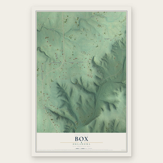 Box, Oklahoma map print, the full design