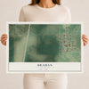 Map of Braman, Oklahoma, 12 x 18 inch unframed archival matte print